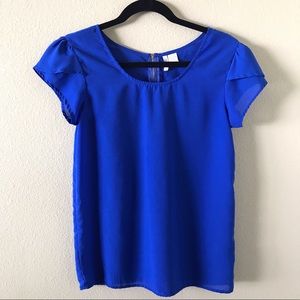 Japna Tulip Sleeve Exposed Zipper Blouse